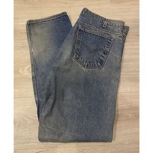 Vintage Levis 505 Orange Tabs Sz 34 X 31 Straight Leg 90s Blue Jeans Denim